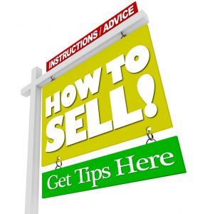 Selling your home? A home for sale sign reads Information / Advice - How to Sell - Get Tips Here